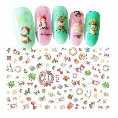 Χριστουγεννιάτικα αυτοκόλλητα νυχιών F279
