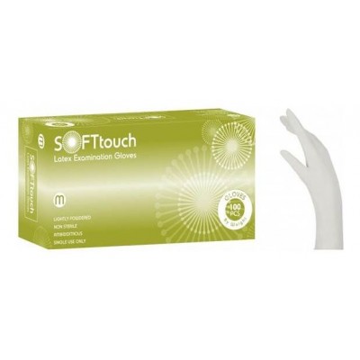 Εξεταστικά Γάντια latex Soft Touch λευκό με πούδρα Medium