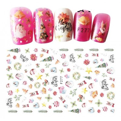 Χριστουγεννιάτικα αυτοκόλλητα νυχιών F277