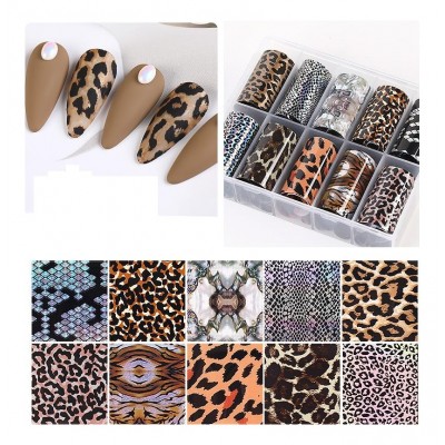 Foil νυχιών Κασετίνα Animal Print No1 10τμχ