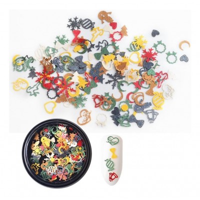 Διακοσμητικά νυχιών Πολύχρωμα σχέδια χιονονιφάδες Νο6