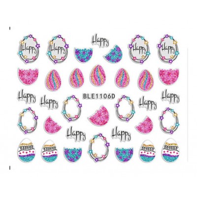 Πασχαλινά 3D αυτοκόλλητα νυχιών BLE1106D