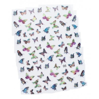 Αυτοκόλλητα Νυχιών Ιριδίζον Ροζ Χρυσό Πεταλούδες Διάφορα Μεγέθη No5