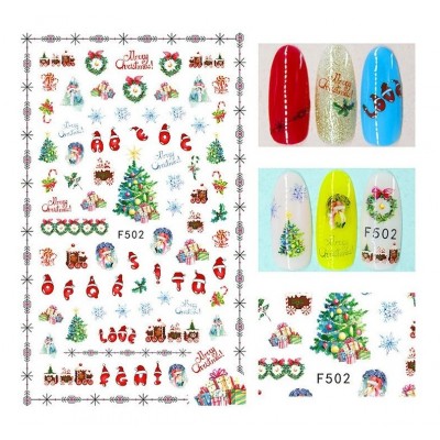 Χριστουγεννιάτικα αυτοκόλλητα νυχιών F502
