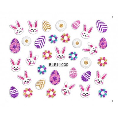 Πασχαλινά 3D αυτοκόλλητα νυχιών BLE1103D