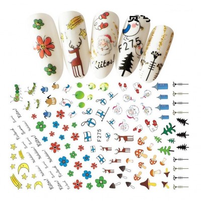Χριστουγεννιάτικα αυτοκόλλητα νυχιών F275