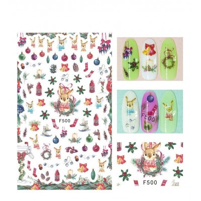 Χριστουγεννιάτικα αυτοκόλλητα νυχιών F500