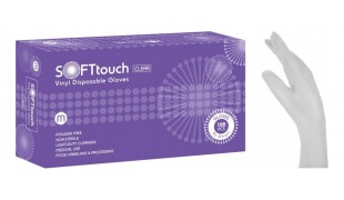 Soft Touch Γάντια Βινυλίου - Λευκό χωρίς πούδρα Small