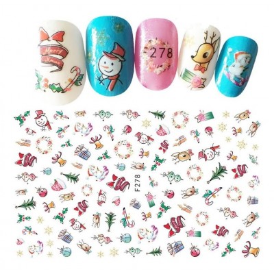 Χριστουγεννιάτικα αυτοκόλλητα νυχιών F278