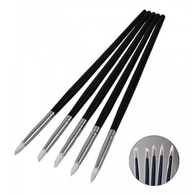 Σετ Πινέλα Σιλικόνης Nail Art 5 τμχ