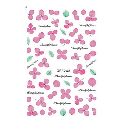 Αυτοκόλλητα Νυχιών Λουλούδια Σκούρο Λιλά XF3243