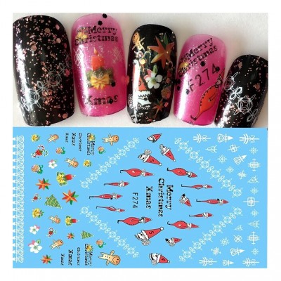 Χριστουγεννιάτικα αυτοκόλλητα νυχιών F274