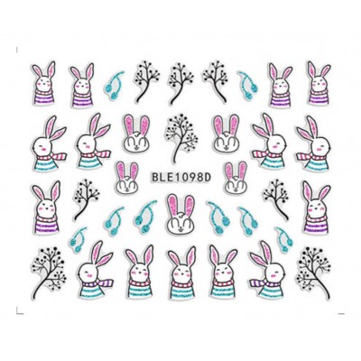 Πασχαλινά 3D αυτοκόλλητα νυχιών BLE1098D