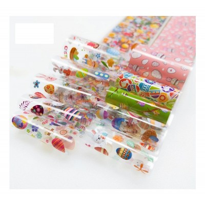 Foil νυχιών Πασχαλινά σχέδια σετ 10τεμ