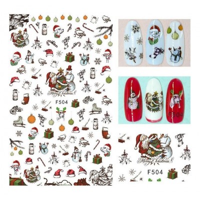 Χριστουγεννιάτικα αυτοκόλλητα νυχιών F504