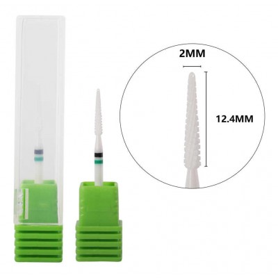 Κεραμική Φρέζα Μυτερή με οδοντωτή κοπή Πράσινο (για επωνύχια)