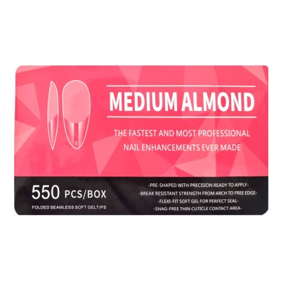 Soft Gel Tips Medium Almond 550 Τεμάχια